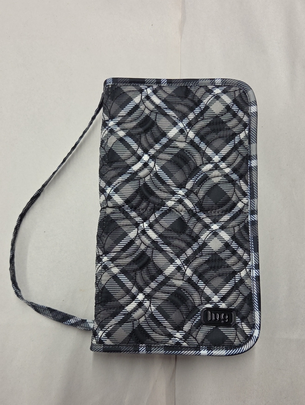lug Black and White Quilted Plaid Sleeper XL Brush Holder